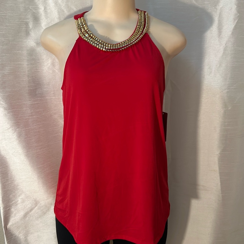 love J Red Sleeveless Blouse Size Large